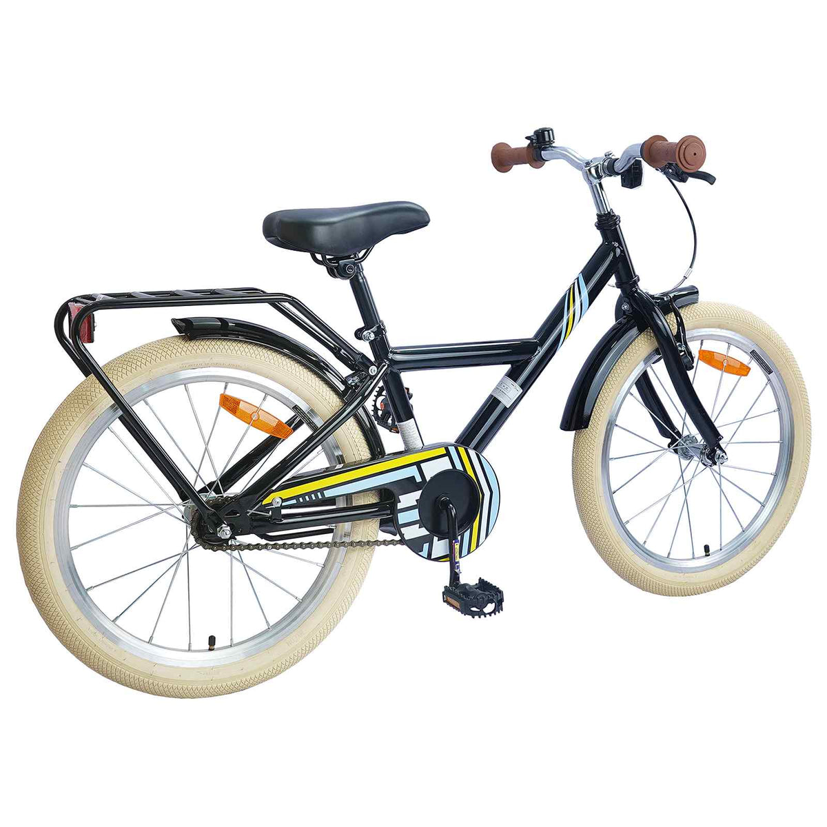 Vidaxl kinderfiets 18 inch voor 5-7 jaar zwart