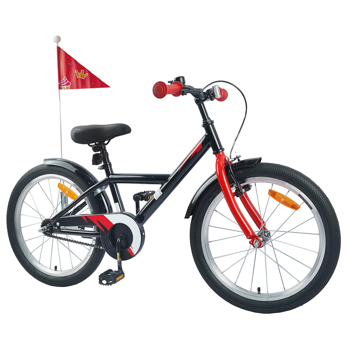 Vidaxl kinderfiets 18 inch voor 5-7 jaar zwart
