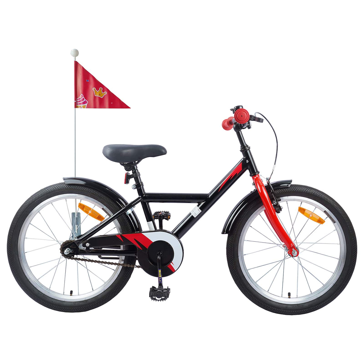 Vidaxl kinderfiets 18 inch voor 5-7 jaar zwart