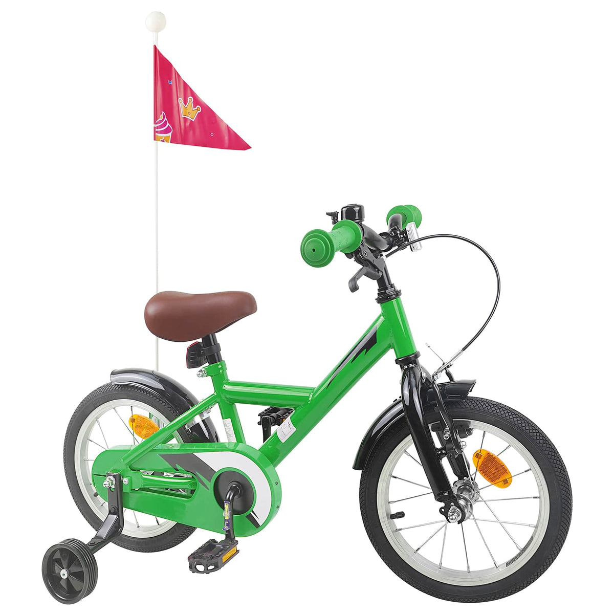 Vidaxl kinderfiets 14 inch voor 3-5 jaar oud groen