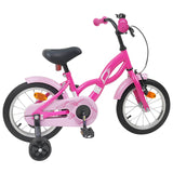 Vidaxl kinderfiets 14 inch voor 3-5 jaar oud donkerroze