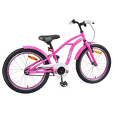 Vidaxl kinderfiets 18 inch voor 5-7 jaar donkerroze