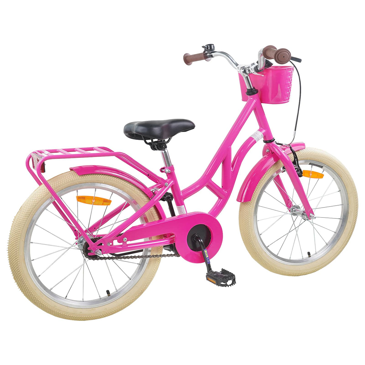 Vidaxl kinderfiets 24 inch voor 8-12 jaar oud donkerroze