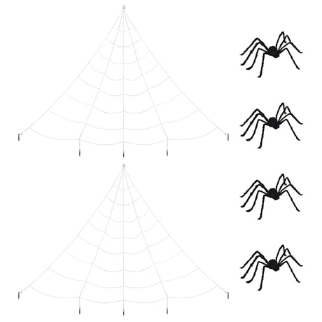 Vidaxl halloween spindecoratie met webben 4 st zwart en wit 150 cm