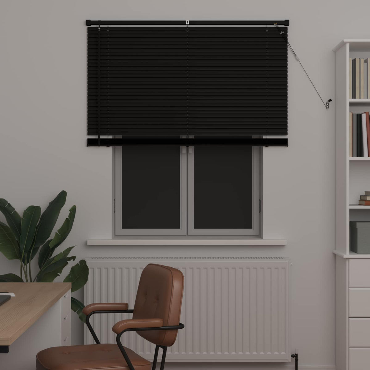 Vidaxl venetiaanse jaloezie zwart 150 x 120 cm 25 mm pvc