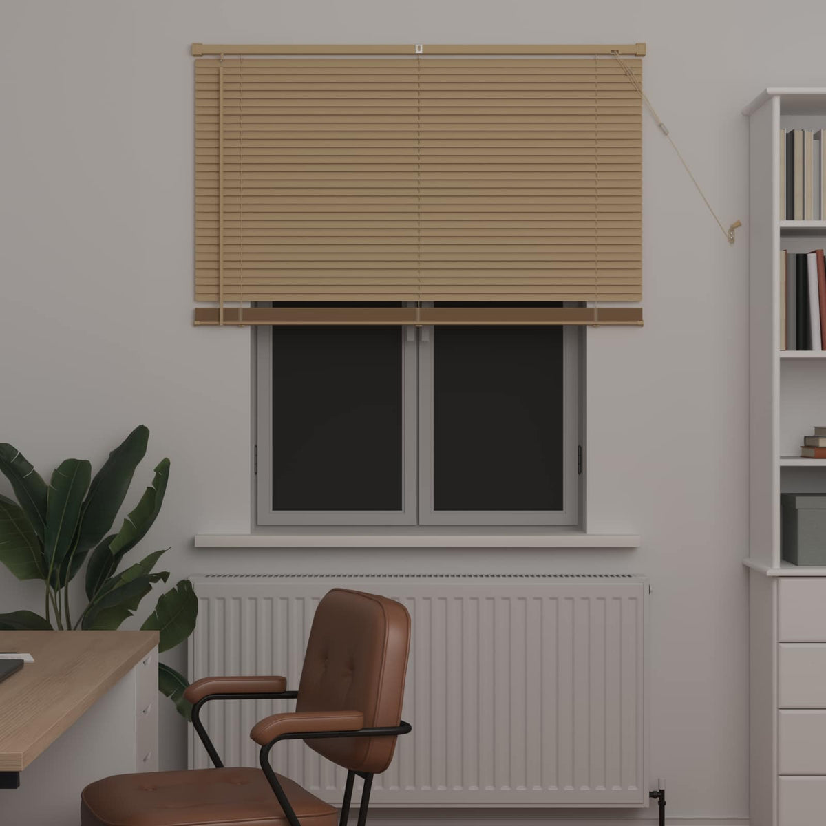 Vidaxl venetiaanse jaloezie lichtbruin met patroon 150 x 110 cm 25 mm