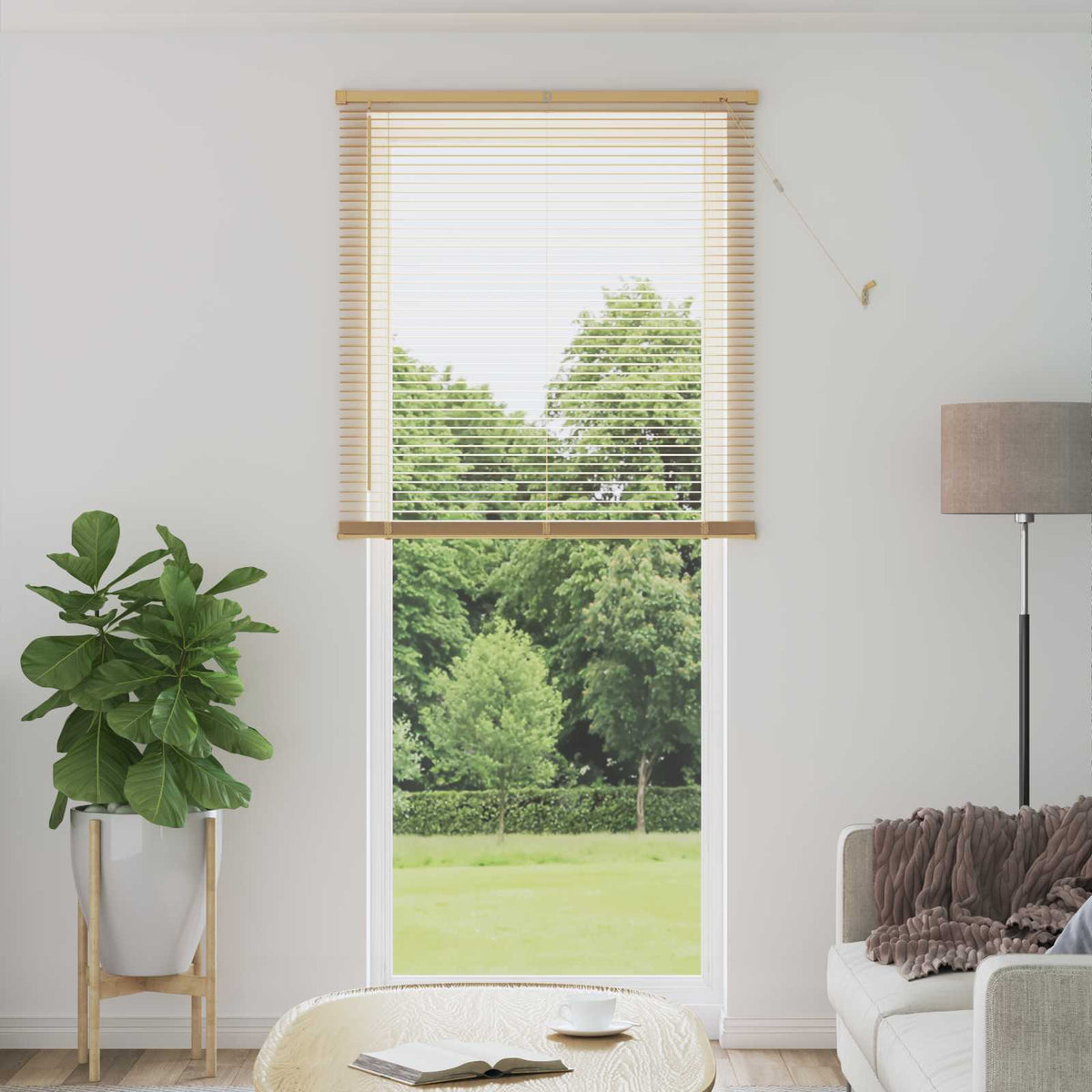 Vidaxl venetiaanse jaloezie lichtbruin met patroon 213 x 100 cm 25 mm
