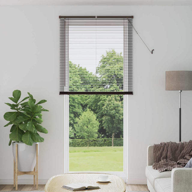 Vidaxl venetiaanse jaloezie donkerbruin met patroon 213 x 90 cm 25 mm
