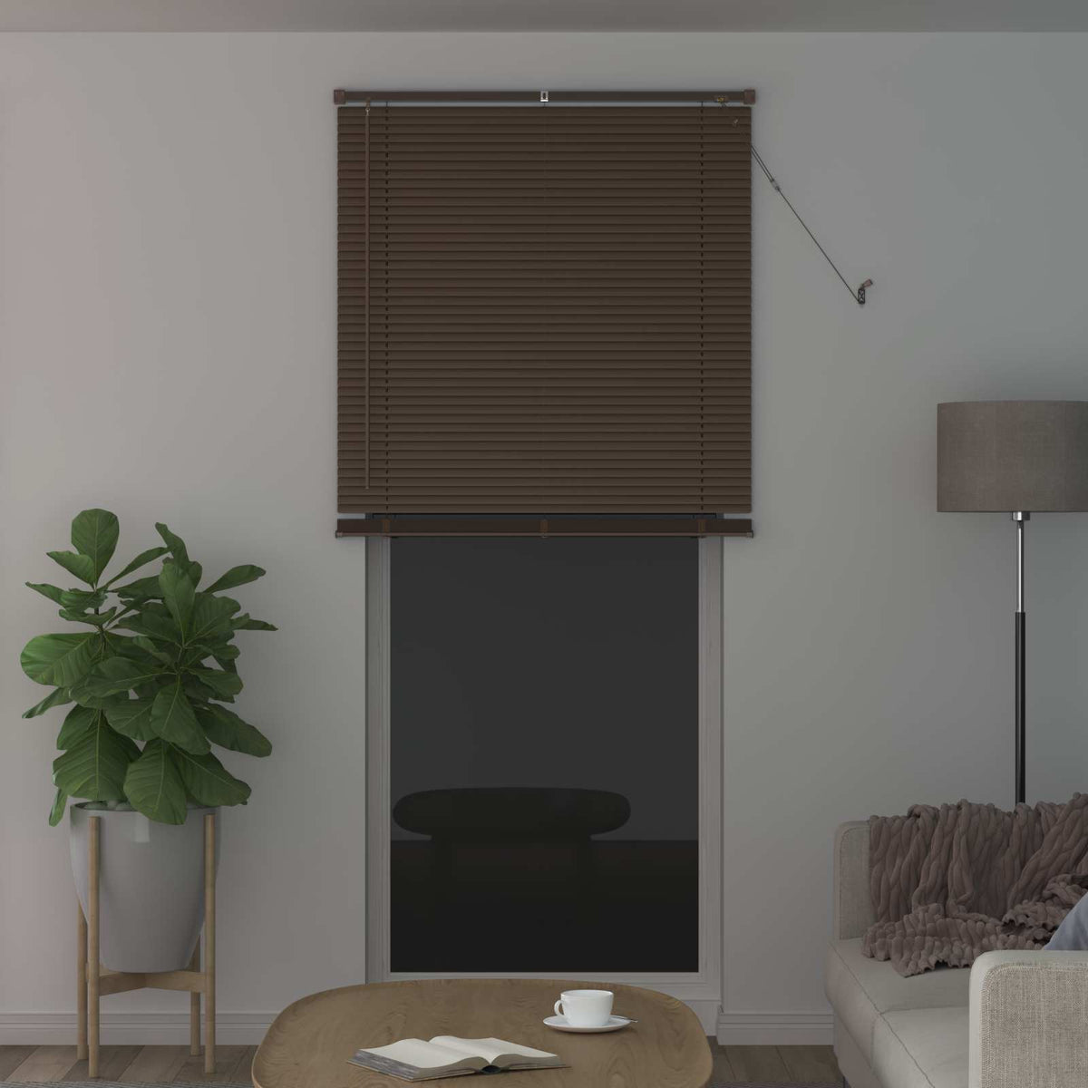 Vidaxl venetiaanse jaloezie donkerbruin met patroon 213 x 100 cm 25 mm