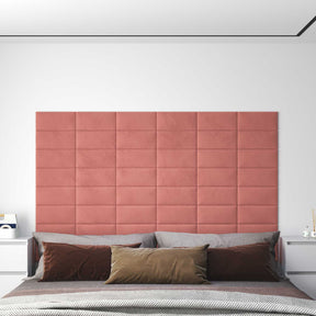 Vidaxl wandhoofdbord 12 st roze fluweel