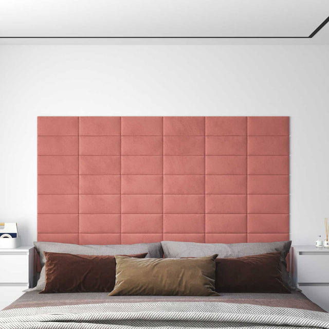 Vidaxl wandhoofdbord 12 st roze fluweel