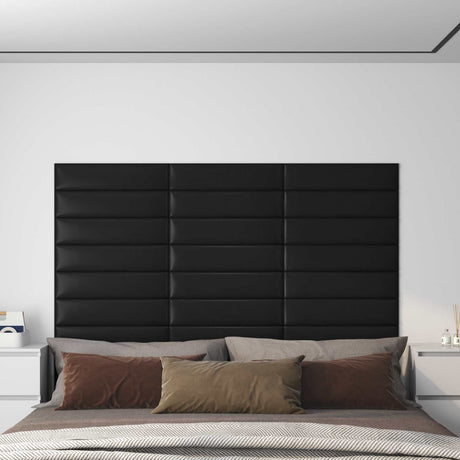 Vidaxl wandhoofdbord 12 st 60 x 15 cm zwart stof
