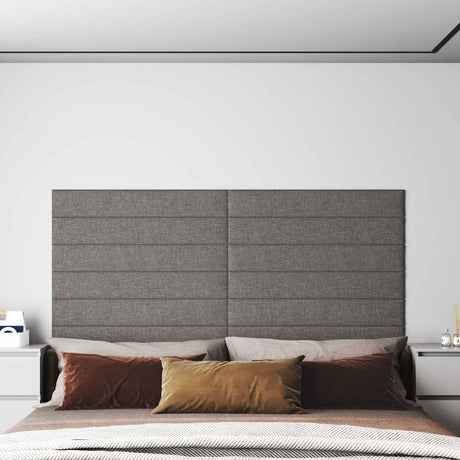 Vidaxl wandhoofdbord 12 st 90 x 15 cm lichtgrijs stof