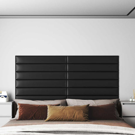 Vidaxl wandhoofdbord 12 st 90 x 15 cm zwart stof