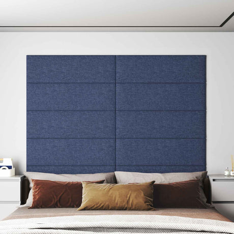 Vidaxl wandhoofdbord 12 st 90 x 30 cm blauw stof