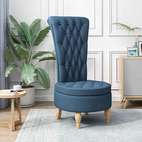 Vidaxl slipper stoel blauw 56,5 x 70 x 110 cm stof