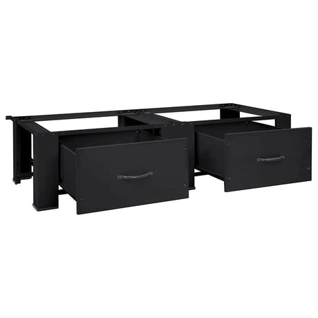 Vidaxl wasmachineverhoger 2 st zwart 127 x 54,5 x 32,5 cm staal