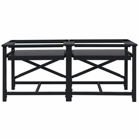 Vidaxl wasmachineverhoger 2 st zwart 120 x 56 x 52 cm staal