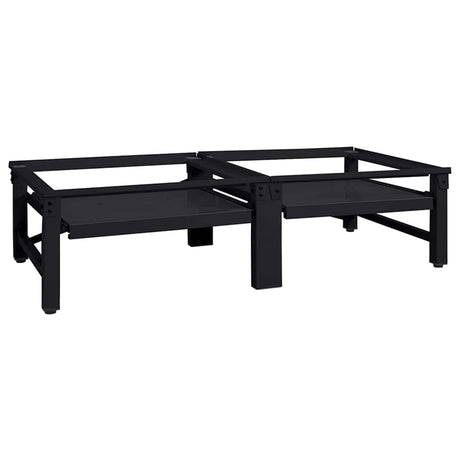 Vidaxl wasmachineverhoger 2 st zwart 124,5 x 61,5 x 32,5 cm staal