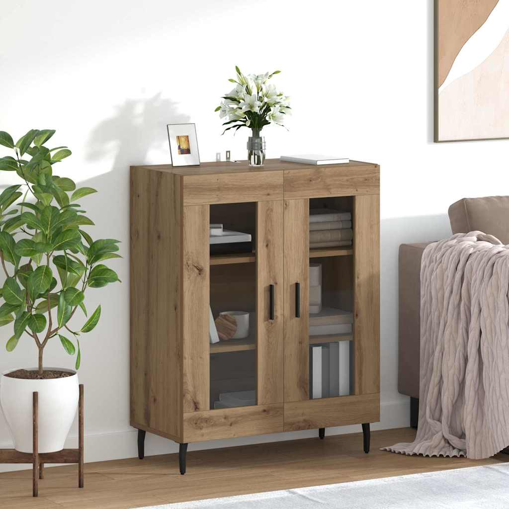 Vidaxl dressoir artisan eiken 69,5 x 34 x 90 cm bewerkt hout