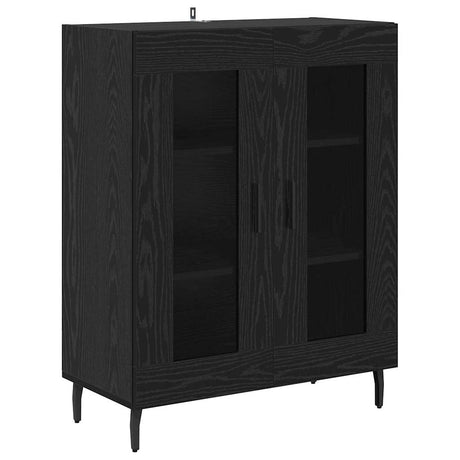 Vidaxl dressoir zwart eiken 69,5 x 34 x 90 cm bewerkt hout