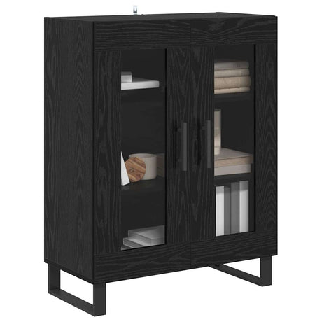Vidaxl dressoir zwart eiken 69,5 x 34 x 90 cm bewerkt hout