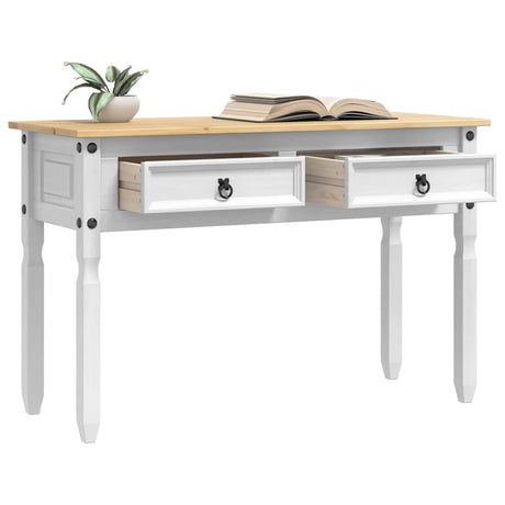 Vidaxl bijzettafel corona wit 115 x 46 x 73 cm massief grenenhout