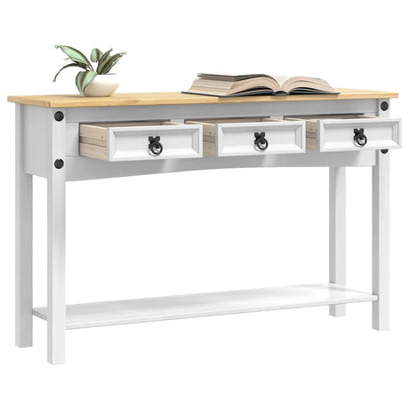 Vidaxl bijzettafel corona wit 114 x 34,5 x 73 cm massief grenenhout