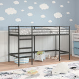 Vidaxl loftbed voor kids zwart 90 x 190 cm staal