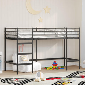 Vidaxl loftbed voor kids effen zwart 100 x 190 cm staal