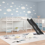 Vidaxl kinder loft bedframe met glijbaan wit en antraciet 80 x 200 cm