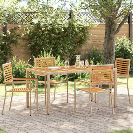 Vidaxl tuinstapelstoelen 4 st bruin en beige
