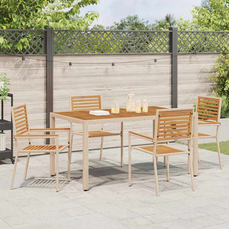 Vidaxl tuinstapelstoelen 4 st bruin en beige