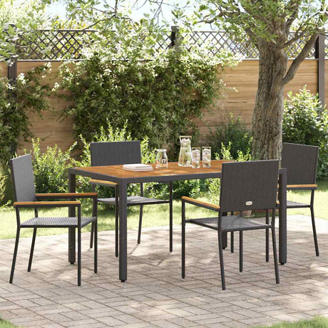 Vidaxl tuinstapelstoelen 4 st zwart en bruin