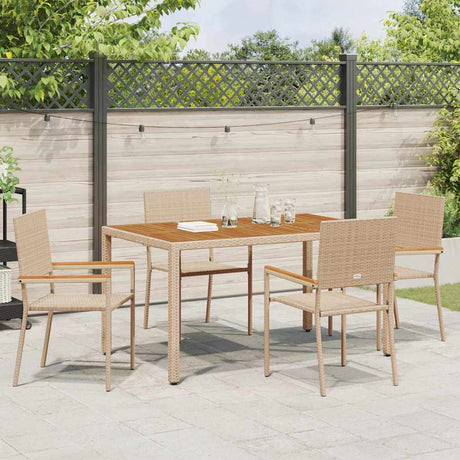 Vidaxl tuinstapelstoelen 4 st crème en bruin