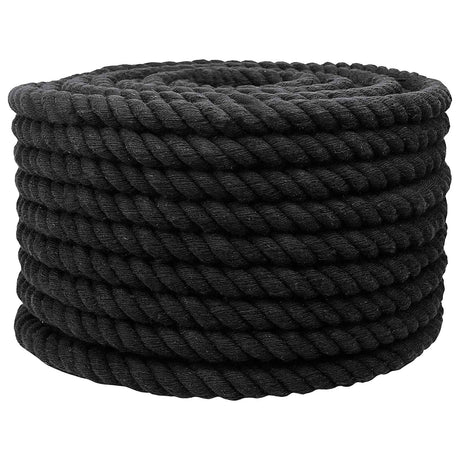 Vidaxl katoenen touw 24 mm 25 m zwart 100% katoen