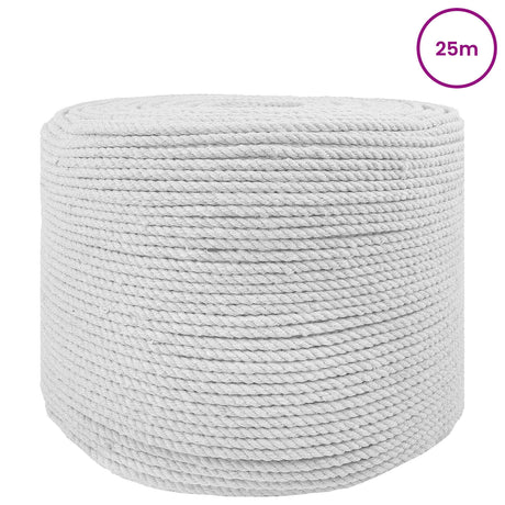 Vidaxl katoenen touw 6 mm 25 m wit 100% katoen