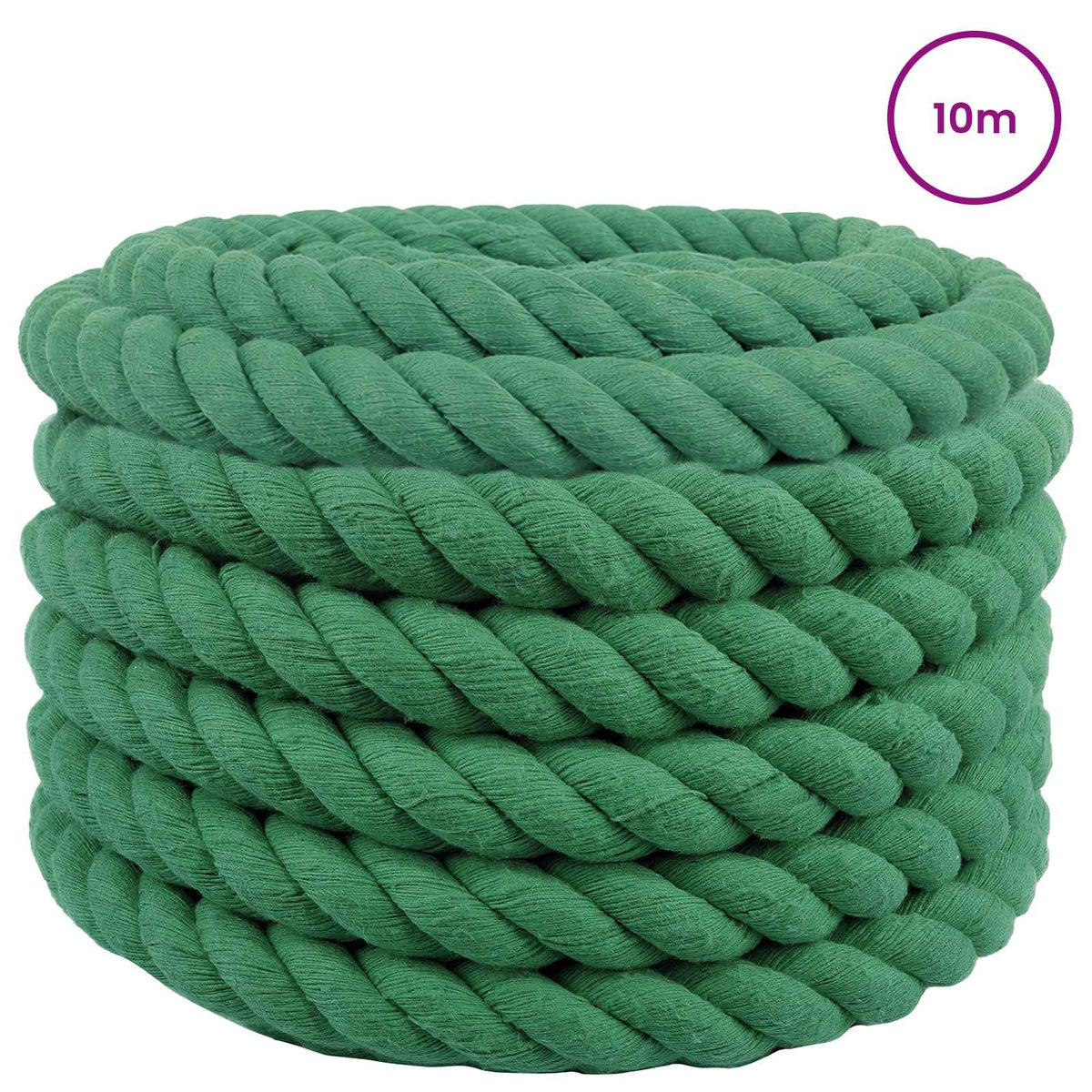 Vidaxl katoenen touw 60 mm 10 m groen 100% katoen