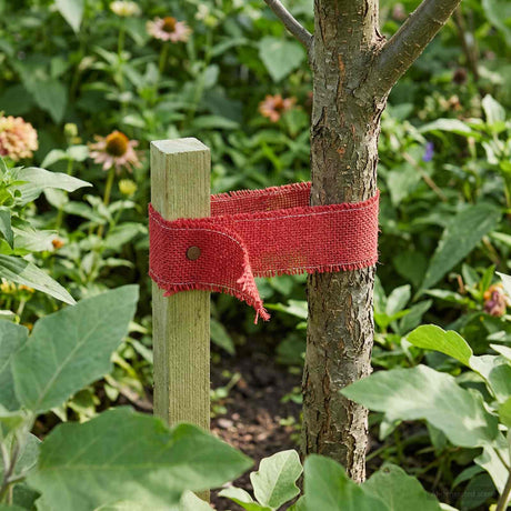 Vidaxl jute rol 10 x 500 cm rood