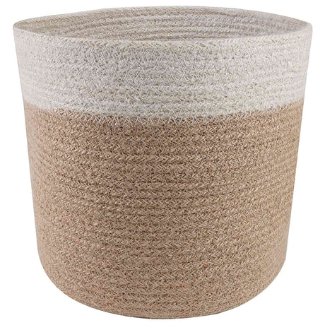 Vidaxl plantenpot set 2 st natuurlijk en wit ø 21 x 21 cm