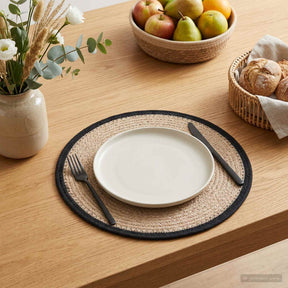 Vidaxl jute placematten 4 st naturel en zwart 100% tossa jute