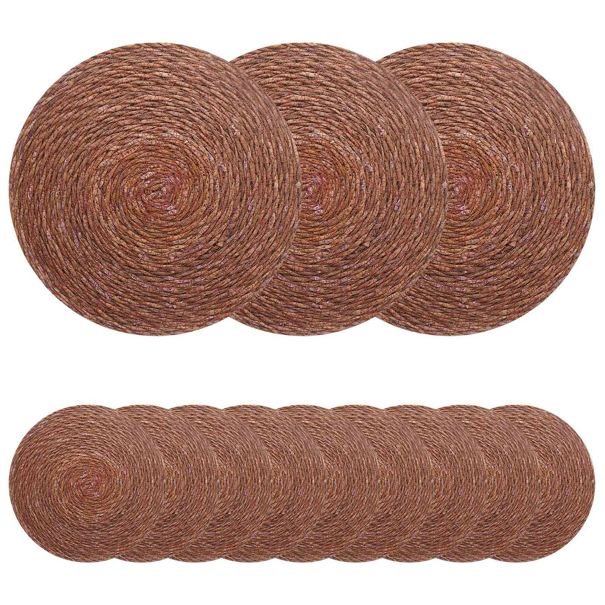 Vidaxl zeegroene placemats 12 st bruin 100% zeegras