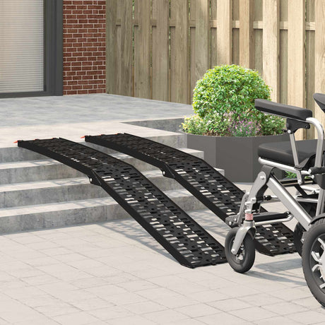 Vidaxl opvouwbare motoroprijplaat 340 kg per oprijplaat 2 st zwart
