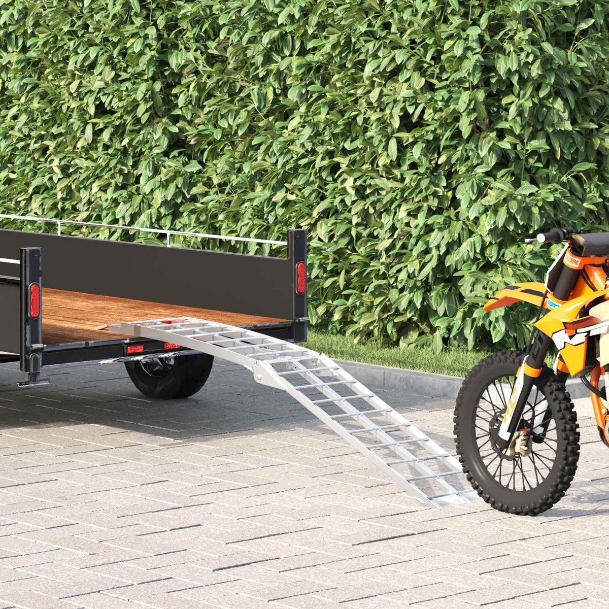 Vidaxl motorfietshelling zilver 340 kg per stuk aluminium
