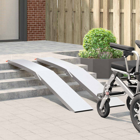 Vidaxl motorcycle ramp 680 kg 2 st zilver 680 kg aluminium