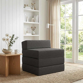 Vidaxl vouwbare bankbed donkergrijs 70 x 60 x 63 cm stof