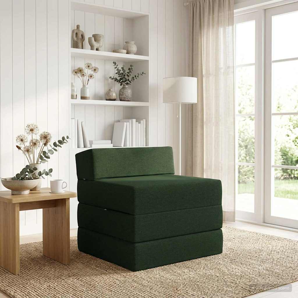 Vidaxl vouwbare bankbed donkergroen 70 x 60 x 63 cm stof
