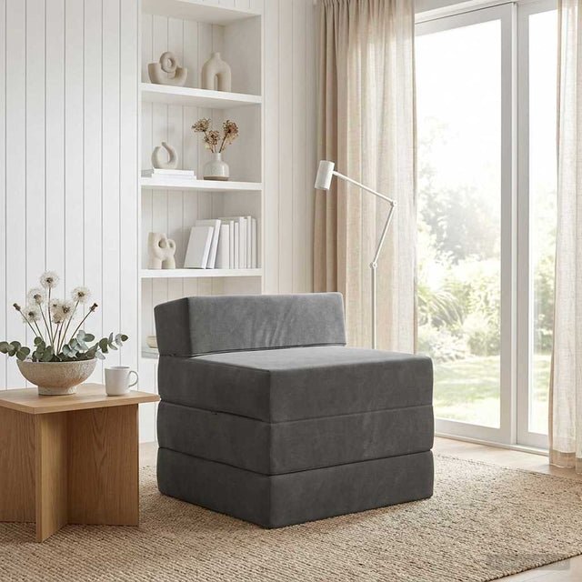 Vidaxl vouwbare bankbed donkergrijs 70 x 60 x 63 cm fluweel