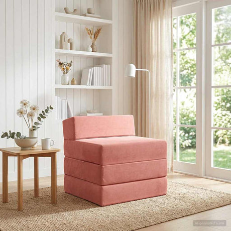 Vidaxl vouwbare bankbed roze 70 x 60 x 63 cm fluweel