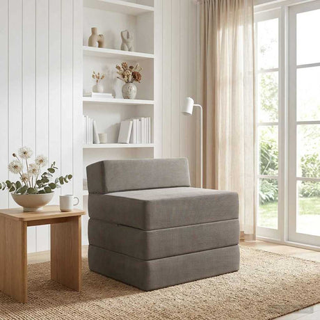 Vidaxl vouwbare bankbed 2-zits lichtgrijs 70 x 60 x 63 cm katoen stof